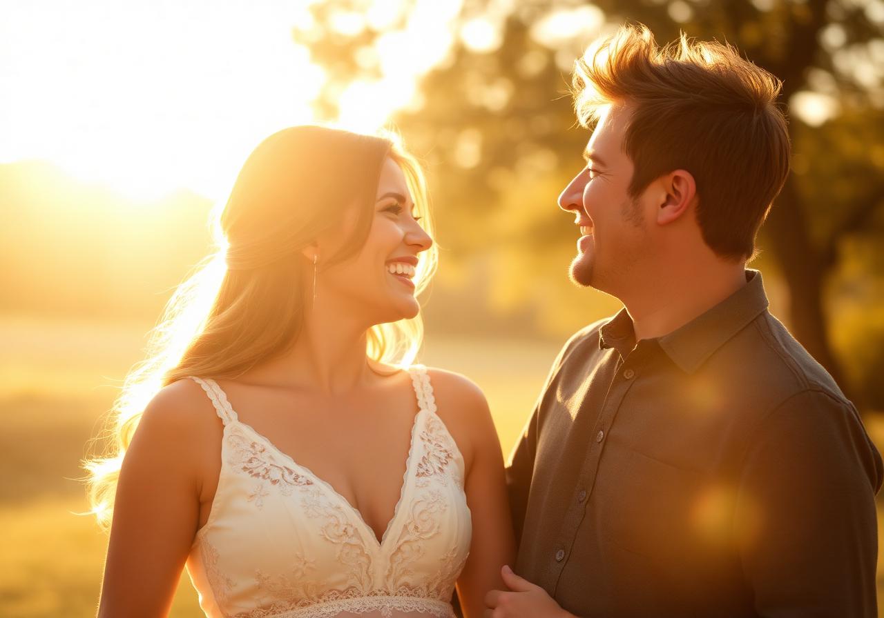 Casal emocionado ouvindo música personalizada